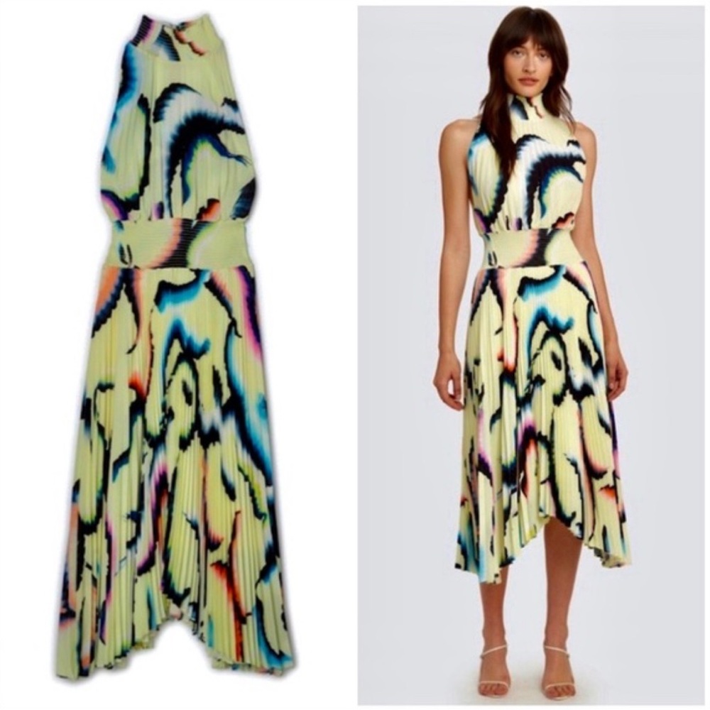 ALC renzo dress yellow multi